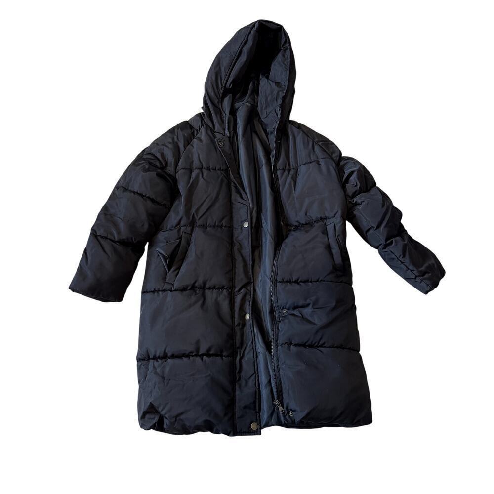 Women's Puffer Coat Size Large Black - Worn Once